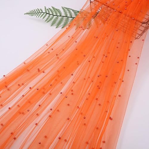 SYSUII 3 Yard*160cm Chiffon Glitzer Tüll Dekostoff mit kleine Perlen Dekostoff Kostümstoff zum Nähen Durchsichtig Stoff Tüll Stoff zum Nähen für Hochzeitskleid Tischdecke Party Deko -Orange SYSUII 3 Yard*160cm Chiffon Glitzer Tüll Dekostoff mit kleine Perlen Dekostoff Kostümstoff zum Nähen Durchsichtig Stoff Tüll Stoff zum Nähen für Hochzeitskleid Tischdecke Party Deko -Orange von SYSUII