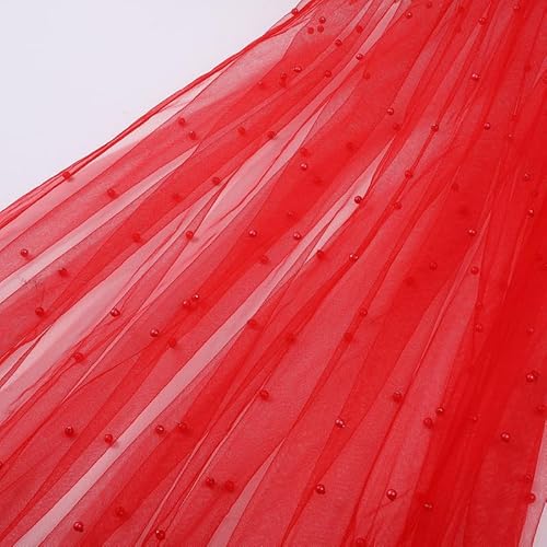 SYSUII 3 Yard*160cm Chiffon Glitzer Tüll Dekostoff mit kleine Perlen Dekostoff Kostümstoff zum Nähen Durchsichtig Stoff Tüll Stoff zum Nähen für Hochzeitskleid Tischdecke Party Deko -Rot #2 SYSUII 3 Yard*160cm Chiffon Glitzer Tüll Dekostoff mit kleine Perlen Dekostoff Kostümstoff zum Nähen Durchsichtig Stoff Tüll Stoff zum Nähen für Hochzeitskleid Tischdecke Party Deko -Rot #2 von SYSUII