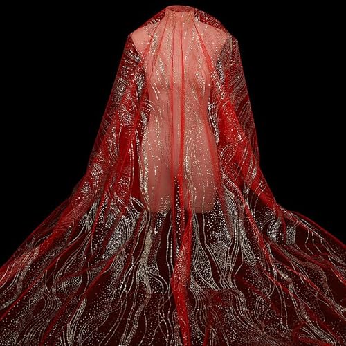 SYSUII 3 Yard * 160cm Paillettenstoff Sparkly Glitzer Stoff Dekostoff Kostümstoff zum Nähen Stoff Tüll Pailletten-Stoff für Hochzeit Kleid Dekoration DIY Tisch Tutu Rock Party Deko - Rot Gold SYSUII 3 Yard * 160cm Paillettenstoff Sparkly Glitzer Stoff Dekostoff Kostümstoff zum Nähen Stoff Tüll Pailletten-Stoff für Hochzeit Kleid Dekoration DIY Tisch Tutu Rock Party Deko - Rot Gold von SYSUII