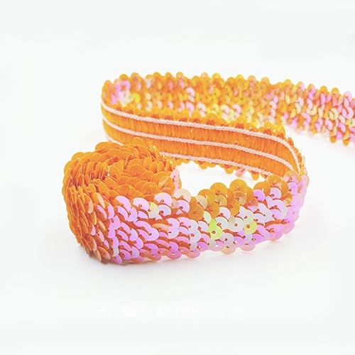 SYSUII 3cm* 10m Pailletten Bänder Paillettenborte Pailletten Band,Glänzende Geflochten Dekoband Glitzer Borte Zierband Paillettenbesatz für DIY Handwerk,Tanzbekleidungen,Armband -Orange SYSUII 3cm* 10m Pailletten Bänder Paillettenborte Pailletten Band,Glänzende Geflochten Dekoband Glitzer Borte Zierband Paillettenbesatz für DIY Handwerk,Tanzbekleidungen,Armband -Orange von SYSUII