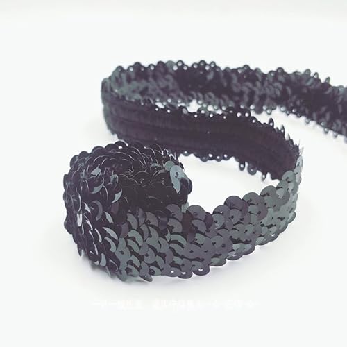 SYSUII 3cm* 10m Pailletten Bänder Paillettenborte Pailletten Band,Glänzende Geflochten Dekoband Glitzer Borte Zierband Paillettenbesatz für DIY Handwerk,Tanzbekleidungen,Armband -Schwarz SYSUII 3cm* 10m Pailletten Bänder Paillettenborte Pailletten Band,Glänzende Geflochten Dekoband Glitzer Borte Zierband Paillettenbesatz für DIY Handwerk,Tanzbekleidungen,Armband -Schwarz von SYSUII