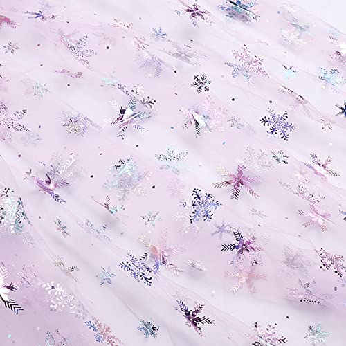 SYSUII 3m * 160cm Chiffon Stoff mit Schneeflocken Dekostoff Kostümstoff zum Nähen glitzernder Durchsichtig Stoff Tüll Pailletten-Stoff für DIY handgemachte Kleidung Hochzeit Kleid Dekoration-Rosa SYSUII 3m * 160cm Chiffon Stoff mit Schneeflocken Dekostoff Kostümstoff zum Nähen glitzernder Durchsichtig Stoff Tüll Pailletten-Stoff für DIY handgemachte Kleidung Hochzeit Kleid Dekoration-Rosa von SYSUII