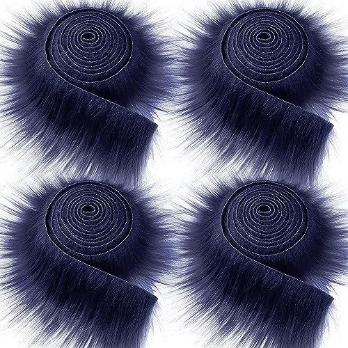 SYSUII 4 Stück Kunstfell Band Kunstpelz Fellstoff, Plüsch Pelzstoff Kunstleder Plüsch Flauschige Pelz Patches Plüsch Handwerksfell Dekoband Plüsch Trim Stoffrolle für Basteln, Nähen, Dekorieren-Blau SYSUII 4 Stück Kunstfell Band Kunstpelz Fellstoff, Plüsch Pelzstoff Kunstleder Plüsch Flauschige Pelz Patches Plüsch Handwerksfell Dekoband Plüsch Trim Stoffrolle für Basteln, Nähen, Dekorieren-Blau von SYSUII