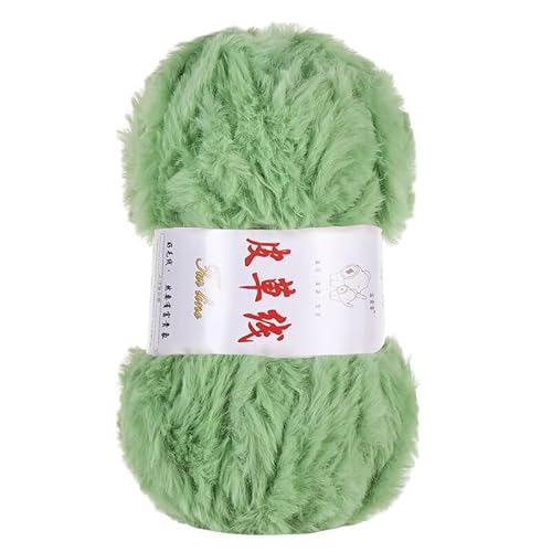 SYSUII 4 x 100 g Kunstpelz Garn - Plüschgarn Häkelgarn Wolle Wimperngarn Polyestergarn Handstrickgarne Flauschiges Kunstfellgarn Fellgarn Fellwolle zum Häkeln Pullover,Schal,Mütze -Grün von SYSUII