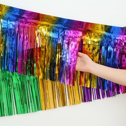 SYSUII 5 Stück Lametta Girlande Metallic Folie Fringe Bunt Party Deko Girlanden Weihnachten Fransengirlande Raum Dekoration Partydeko Hängende Lametta Fringe Banner für Hochzeit Geburtstag Zimmer von SYSUII