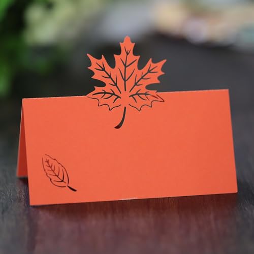SYSUII 50 Stück Tischkarten Namenskarten -Platzkarten zum beschriften Perlglanzpapier Sitznummernkarten mit Ahornblatt für Hochzeit, Geburtstag, Konfirmation, Kommunion, Taufe Feier -Orange SYSUII 50 Stück Tischkarten Namenskarten -Platzkarten zum beschriften Perlglanzpapier Sitznummernkarten mit Ahornblatt für Hochzeit, Geburtstag, Konfirmation, Kommunion, Taufe Feier -Orange von SYSUII