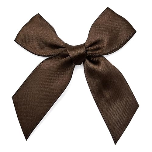 SYSUII 500 Stück Mini Satinband Schleifen, 4.5cm Satin Band Deko Schleifen Mini-Schleifen Klein Satin Band Schleife für Nähen,Scrapbooking,DIY Basteln Hochzeit Valentinstag Geschenkschleifen -Kaffee von SYSUII
