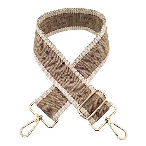 SYSUII 5cm Breiter Schultergurt längenverstellbarer Tragegurt 72-130CM Tragegurt Schulterriemen mit Karabiner für Tragetaschen Handtasche Taschengurte zum Wechseln für Canvas Tasche -Khaki von SYSUII