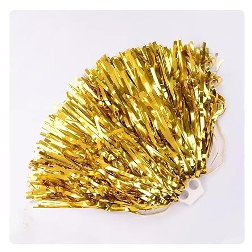 SYSUII 6 Stück 50g Cheer Leader Poms Pom - Cheerleader Poms Hand Blumen Cheerleading Poms Sport Party Tanzwedel Cheerleader Pompons für Sporttreffen Stadion Party Bühnenleistung -Gold von SYSUII