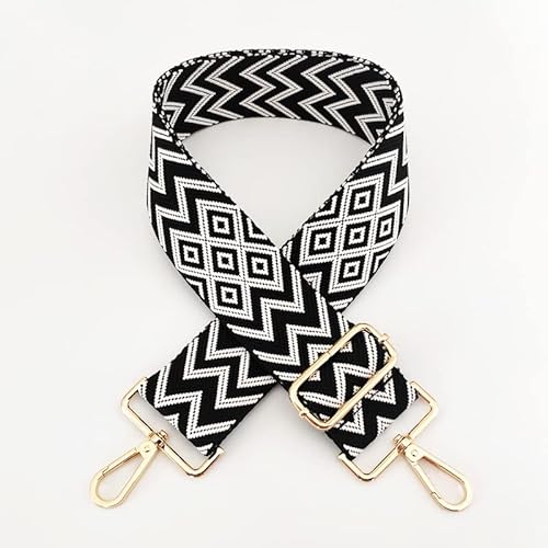 SYSUII 75-130cm Einstellbar Breit 5cm Schulterriemen Boho-Stil Taschengurt für Damen Herren, Mädchen DIY Zubehör für Tasche mit Goldnem Karabinerhaken DIY Taschenherstellung für Handtaschen Schwarz SYSUII 75-130cm Einstellbar Breit 5cm Schulterriemen Boho-Stil Taschengurt für Damen Herren, Mädchen DIY Zubehör für Tasche mit Goldnem Karabinerhaken DIY Taschenherstellung für Handtaschen Schwarz von SYSUII
