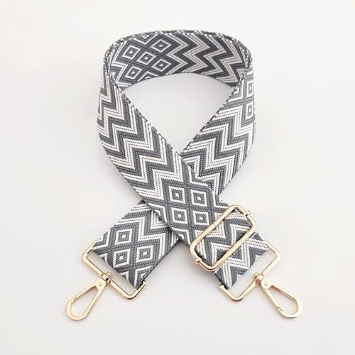 SYSUII 75-130cm Einstellbar Breit 5cm Schulterriemen Boho-Stil Taschengurt für Damen Herren, Mädchen DIY Zubehör für Tasche mit Goldnem Karabinerhaken DIY Taschenherstellung für Handtaschen Grau SYSUII 75-130cm Einstellbar Breit 5cm Schulterriemen Boho-Stil Taschengurt für Damen Herren, Mädchen DIY Zubehör für Tasche mit Goldnem Karabinerhaken DIY Taschenherstellung für Handtaschen Grau von SYSUII