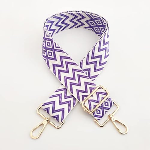 SYSUII 75-130cm Einstellbar Breit 5cm Schulterriemen Boho-Stil Taschengurt für Damen Herren, Mädchen DIY Zubehör für Tasche mit Goldnem Karabinerhaken DIY Taschenherstellung für Handtaschen Lila SYSUII 75-130cm Einstellbar Breit 5cm Schulterriemen Boho-Stil Taschengurt für Damen Herren, Mädchen DIY Zubehör für Tasche mit Goldnem Karabinerhaken DIY Taschenherstellung für Handtaschen Lila von SYSUII