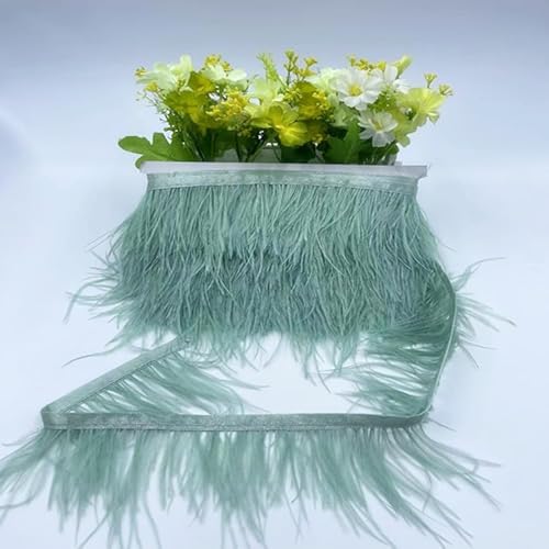 SYSUII 8-10CM Breit Straußenfedern Borte Fransen mit Satinband, 2M straußenfedern Stoffstreifen Federn Fringe Trim Feder fransen Band für DIY Nähen Handwerk Weihnachten Kostüme DIY Dekoration-Grün#1 SYSUII 8-10CM Breit Straußenfedern Borte Fransen mit Satinband, 2M straußenfedern Stoffstreifen Federn Fringe Trim Feder fransen Band für DIY Nähen Handwerk Weihnachten Kostüme DIY Dekoration-Grün#1 von SYSUII