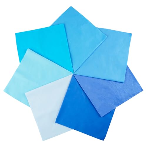 SYSUII Baumwollstoff Stoffpakete,7 Stück 25 x 25cm Patchwork Stoffe Paket zum Nähen DIY Stoffpaket DIY Meterware Stoffe DIY Stoffstücke für Kleidung,Bettwäsche,Vorhänge,Tischdecken - Blau von SYSUII