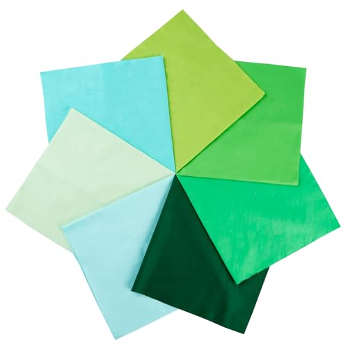 SYSUII Baumwollstoff Stoffpakete,7 Stück 25 x 25cm Patchwork Stoffe Paket zum Nähen DIY Stoffpaket DIY Meterware Stoffe DIY Stoffstücke für Kleidung,Bettwäsche,Vorhänge,Tischdecken - Grün von SYSUII