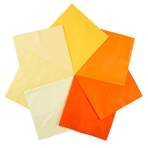 SYSUII Baumwollstoff Stoffpakete,7 Stück 25 x 25cm Patchwork Stoffe Paket zum Nähen DIY Stoffpaket DIY Meterware Stoffe DIY Stoffstücke für Kleidung,Bettwäsche,Vorhänge,Tischdecken - Orange von SYSUII