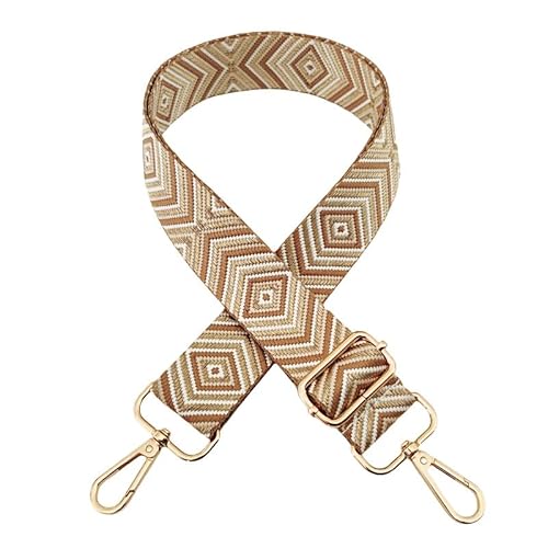 SYSUII Breiter Taschengurt Schultergurt für Taschen Breit 3.8cm, 72-130CM Tragegurt Schulterriemen mit Karabiner für Schultertaschen Taschen Handtaschen für Damen Taschen DIY Zubehör -Gold Braun von SYSUII