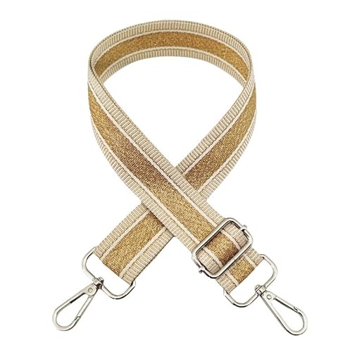 SYSUII Breiter Taschengurt Schultergurt für Taschen Breit 3.8cm, 72-130CM Tragegurt Schulterriemen mit Karabiner für Schultertaschen Taschen Handtaschen für Damen Taschen DIY Zubehör -Gold von SYSUII