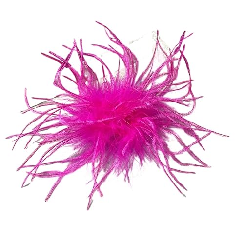 SYSUII Damen Federbrosche,Natürliche Straußenfeder Ansteckbrosche Feder Brosche Pins Kleid Zubehör Fascinators Kostüme Dekor Kopfbedeckung für Frauen Mädchen Geburtstag Hochzeit Party-Rose von SYSUII