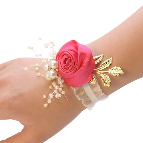 SYSUII Hochzeit Handgelenk Blumen,Blumenarmband Hand Rose Blumen Perle Armband Hochzeit Blumen Handgelenk Corsage Armreif für Frauen Mädchen Geschenk Braut Brautjungfer Weihnachten Prom Party -Rose SYSUII Hochzeit Handgelenk Blumen,Blumenarmband Hand Rose Blumen Perle Armband Hochzeit Blumen Handgelenk Corsage Armreif für Frauen Mädchen Geschenk Braut Brautjungfer Weihnachten Prom Party -Rose von SYSUII