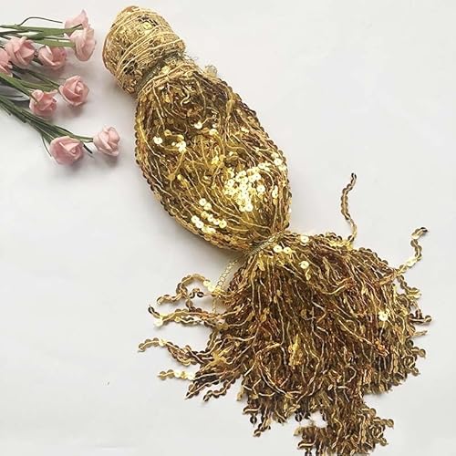 SYSUII Pailletten Fransen Quaste 6.5 Yards Länge 40CM Breite Fransenbordüre Fransenband Pailletten Fransen Quastenbesatz Nähzubehör für DIY, Lateinisches Kleid Kostüme Kleidung Basteln Handwerk -Gold SYSUII Pailletten Fransen Quaste 6.5 Yards Länge 40CM Breite Fransenbordüre Fransenband Pailletten Fransen Quastenbesatz Nähzubehör für DIY, Lateinisches Kleid Kostüme Kleidung Basteln Handwerk -Gold von SYSUII