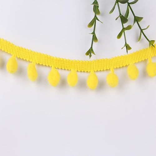 SYSUII Pomponborte zum Nähen 10m Dekoband Mit Bommeln Bälle Fransenborte Zierband Dekoborte Nähzubehör Pom Poms Quaste Bommelborte für DIY Handwerk Dekorieren Für Kleid Schal Hut Vorhang-Gelb#2 SYSUII Pomponborte zum Nähen 10m Dekoband Mit Bommeln Bälle Fransenborte Zierband Dekoborte Nähzubehör Pom Poms Quaste Bommelborte für DIY Handwerk Dekorieren Für Kleid Schal Hut Vorhang-Gelb#2 von SYSUII