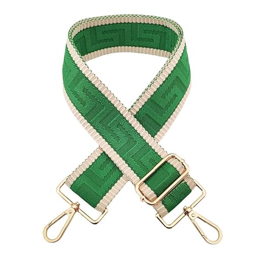 SYSUII Schultergurt für Taschen Breit 5cm,Damen Taschengurte zum Wechseln Bunt Verstellbarer Ersatzgürtel Schulterriemen mit Karabiner für Handtasche Tragetaschen Canvas Umhängetaschen -Grün von SYSUII