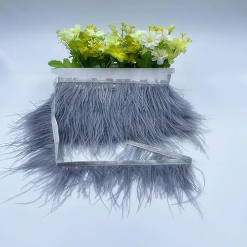 SYSUII Straußenfedern-Borte, 2M straußenfedern Trim fransen mit Satinband Straußenfedern Stoffstreifen Federn Fringe Trim für Dream Catcher DIY Nähen Handwerk basteln,Halloween Dekoration-Grau #2 SYSUII Straußenfedern-Borte, 2M straußenfedern Trim fransen mit Satinband Straußenfedern Stoffstreifen Federn Fringe Trim für Dream Catcher DIY Nähen Handwerk basteln,Halloween Dekoration-Grau #2 von SYSUII