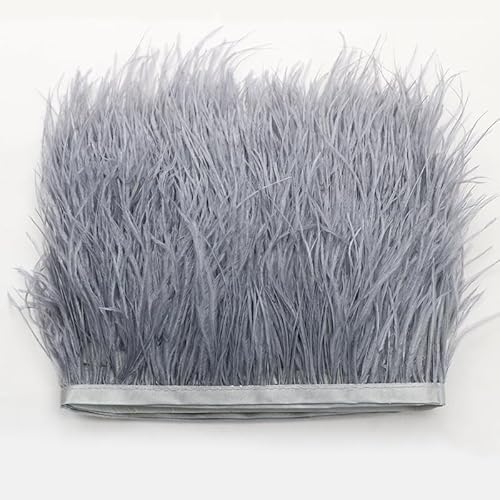SYSUII Straußenfedern Federn Fringe Trim, 1m 8-10cm Natürlichen Feder Fransen Quaste Fransenborte Fransenband für DIY Kleid Nähen Handwerk Kostüme Dekoration Halloween Federband Bastelzubehör -grau SYSUII Straußenfedern Federn Fringe Trim, 1m 8-10cm Natürlichen Feder Fransen Quaste Fransenborte Fransenband für DIY Kleid Nähen Handwerk Kostüme Dekoration Halloween Federband Bastelzubehör -grau von SYSUII