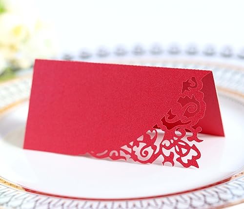 SYSUII Tischkarten Namenskarten 100 Stück Platzkarten zum beschriften Perlglanzpapier Sitznummernkarten für Hochzeit Tischdeko, Geburtstag, Taufe, Kommunion Bankett Abendessen Party Dekoration-Rot SYSUII Tischkarten Namenskarten 100 Stück Platzkarten zum beschriften Perlglanzpapier Sitznummernkarten für Hochzeit Tischdeko, Geburtstag, Taufe, Kommunion Bankett Abendessen Party Dekoration-Rot von SYSUII