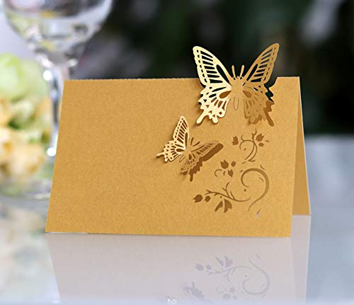SYSUII Tischkarten Namenskarten 50 Stück Laser Schnitt 3D Schmetterlinge Platzkarten Blanko Namenskarten Hohle Sitznummernkarten für Hochzeit Geburtstag Kommunion Präsentationen DIY Tischdeko -Gelb SYSUII Tischkarten Namenskarten 50 Stück Laser Schnitt 3D Schmetterlinge Platzkarten Blanko Namenskarten Hohle Sitznummernkarten für Hochzeit Geburtstag Kommunion Präsentationen DIY Tischdeko -Gelb von SYSUII