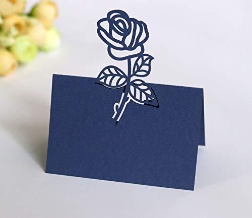 SYSUII Tischkarten Platzkarten Namenskarten 50 Stück zum beschriften Hochzeits-Namenskarte Perlglanzpapier-Platzkarten Rose Blumen Hohle Sitznummernkarten für Hochzeiten, Partys, Bankette-Dunkelblau SYSUII Tischkarten Platzkarten Namenskarten 50 Stück zum beschriften Hochzeits-Namenskarte Perlglanzpapier-Platzkarten Rose Blumen Hohle Sitznummernkarten für Hochzeiten, Partys, Bankette-Dunkelblau von SYSUII