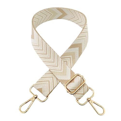 SYSUII Verstellbarer Handtaschengurt Schultergurt für Taschen 72-130CM Breit 3.8cm Tragegurt Schulterriemen mit Karabiner für Schultertaschen Tragetaschen Handtasche Streifen Muster -Beige SYSUII Verstellbarer Handtaschengurt Schultergurt für Taschen 72-130CM Breit 3.8cm Tragegurt Schulterriemen mit Karabiner für Schultertaschen Tragetaschen Handtasche Streifen Muster -Beige von SYSUII