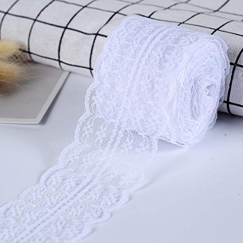 SYSUII Vintage Spitzenband 4.5cm * 20m Baumwolle spitzenband Dekoband Zierband Geschenkband Spitzenborte Spitzenstoff Häkel-Borte für Nähen Handwerk Hochzeit Deko Scrapbooking Geschenkbox -Weiße SYSUII Vintage Spitzenband 4.5cm * 20m Baumwolle spitzenband Dekoband Zierband Geschenkband Spitzenborte Spitzenstoff Häkel-Borte für Nähen Handwerk Hochzeit Deko Scrapbooking Geschenkbox -Weiße von SYSUII