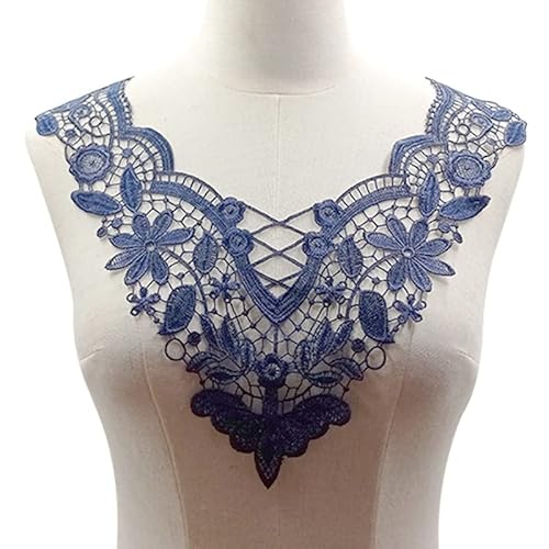 Spitze Kragen Applikation,3D Stickerei Spitze Applikation Blumen Spitze Patch Spitzemotiv Applique Patches Einsatzkragen Lace Trim für Kleid DIY Ausschnitt Brautkleid Kleidung,Dunkelblau Spitze Kragen Applikation,3D Stickerei Spitze Applikation Blumen Spitze Patch Spitzemotiv Applique Patches Einsatzkragen Lace Trim für Kleid DIY Ausschnitt Brautkleid Kleidung,Dunkelblau von SYSUII