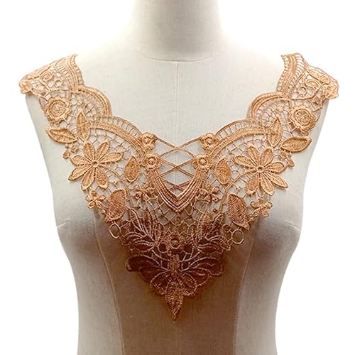 Spitze Kragen Applikation,3D Stickerei Spitze Applikation Blumen Spitze Patch Spitzemotiv Applique Patches Einsatzkragen Lace Trim für Kleid DIY Ausschnitt Brautkleid Kleidung,Gold Kaffee Spitze Kragen Applikation,3D Stickerei Spitze Applikation Blumen Spitze Patch Spitzemotiv Applique Patches Einsatzkragen Lace Trim für Kleid DIY Ausschnitt Brautkleid Kleidung,Gold Kaffee von SYSUII