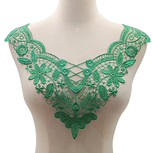 Spitze Kragen Applikation,3D Stickerei Spitze Applikation Blumen Spitze Patch Spitzemotiv Applique Patches Einsatzkragen Lace Trim für Kleid DIY Ausschnitt Brautkleid Kleidung,GrüN Spitze Kragen Applikation,3D Stickerei Spitze Applikation Blumen Spitze Patch Spitzemotiv Applique Patches Einsatzkragen Lace Trim für Kleid DIY Ausschnitt Brautkleid Kleidung,GrüN von SYSUII