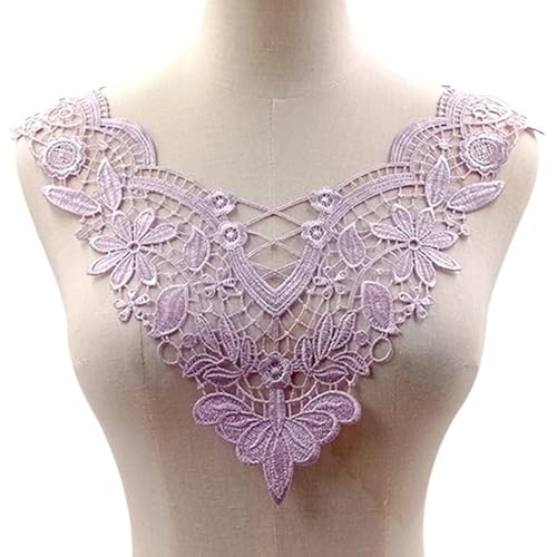 Spitze Kragen Applikation,3D Stickerei Spitze Applikation Blumen Spitze Patch Spitzemotiv Applique Patches Einsatzkragen Lace Trim für Kleid DIY Ausschnitt Brautkleid Kleidung,Lila Spitze Kragen Applikation,3D Stickerei Spitze Applikation Blumen Spitze Patch Spitzemotiv Applique Patches Einsatzkragen Lace Trim für Kleid DIY Ausschnitt Brautkleid Kleidung,Lila von SYSUII