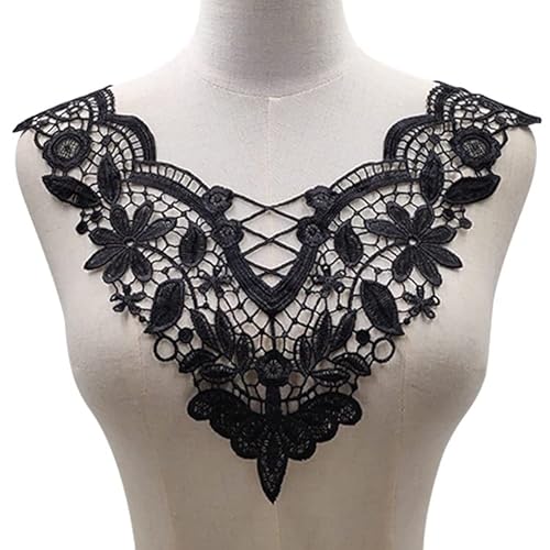 Spitze Kragen Applikation,3D Stickerei Spitze Applikation Blumen Spitze Patch Spitzemotiv Applique Patches Einsatzkragen Lace Trim für Kleid DIY Ausschnitt Brautkleid Kleidung,Schwarz Spitze Kragen Applikation,3D Stickerei Spitze Applikation Blumen Spitze Patch Spitzemotiv Applique Patches Einsatzkragen Lace Trim für Kleid DIY Ausschnitt Brautkleid Kleidung,Schwarz von SYSUII