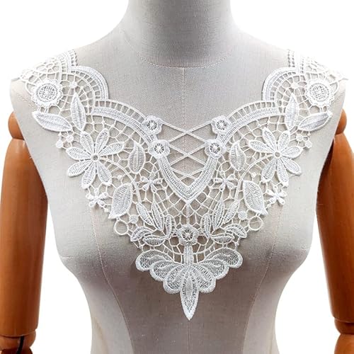 Spitze Kragen Applikation,3D Stickerei Spitze Applikation Blumen Spitze Patch Spitzemotiv Applique Patches Einsatzkragen Lace Trim für Kleid DIY Ausschnitt Brautkleid Kleidung,Weiss Spitze Kragen Applikation,3D Stickerei Spitze Applikation Blumen Spitze Patch Spitzemotiv Applique Patches Einsatzkragen Lace Trim für Kleid DIY Ausschnitt Brautkleid Kleidung,Weiss von SYSUII