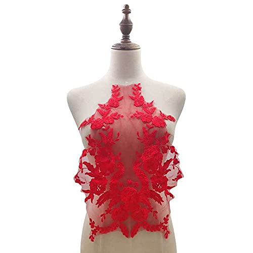 Spitzenkragen Einsatzkragen Ausschnitt Spitze, Blumen Spitze Kragen Applikation Patch Spitzemotiv Applique Patches Bestickter Aufnäher zum Nähen Stoff Kleid Dekoration Kostüm Zubehör,Rot Spitzenkragen Einsatzkragen Ausschnitt Spitze, Blumen Spitze Kragen Applikation Patch Spitzemotiv Applique Patches Bestickter Aufnäher zum Nähen Stoff Kleid Dekoration Kostüm Zubehör,Rot von SYSUII
