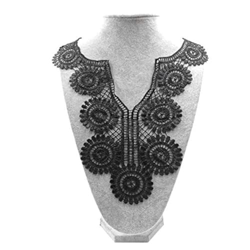 Spitzenkragen Einsatzkragen Ausschnitt Spitze,Spitze Kragen Applikation Spitze Patch Spitzemotiv Applique Patches Bestickter Aufnäher zum Nähen Stoff Kleid Dekoration Kostüm Zubehör,Schwarz Spitzenkragen Einsatzkragen Ausschnitt Spitze,Spitze Kragen Applikation Spitze Patch Spitzemotiv Applique Patches Bestickter Aufnäher zum Nähen Stoff Kleid Dekoration Kostüm Zubehör,Schwarz von SYSUII