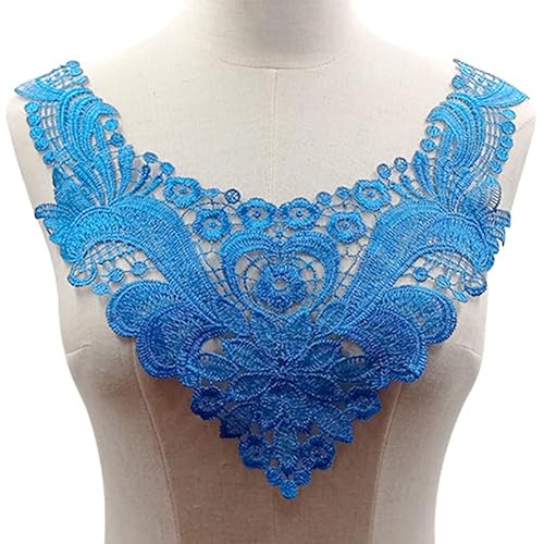 Spitzenkragen Einsatzkragen Kragen,Spitze Applikation Blumen Stickerei Spitzenbesatz Häkelspitze Patch Kragen Verzieren Spitze Applique Patch Lace Trim für Kleid DIY Handarbeit,Blau Spitzenkragen Einsatzkragen Kragen,Spitze Applikation Blumen Stickerei Spitzenbesatz Häkelspitze Patch Kragen Verzieren Spitze Applique Patch Lace Trim für Kleid DIY Handarbeit,Blau von SYSUII