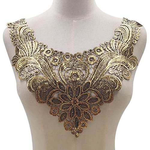Spitzenkragen Einsatzkragen Kragen,Spitze Applikation Blumen Stickerei Spitzenbesatz Häkelspitze Patch Kragen Verzieren Spitze Applique Patch Lace Trim für Kleid DIY Handarbeit,Bronzieren Spitzenkragen Einsatzkragen Kragen,Spitze Applikation Blumen Stickerei Spitzenbesatz Häkelspitze Patch Kragen Verzieren Spitze Applique Patch Lace Trim für Kleid DIY Handarbeit,Bronzieren von SYSUII