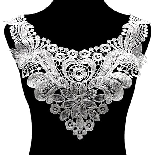Spitzenkragen Einsatzkragen Kragen,Spitze Applikation Blumen Stickerei Spitzenbesatz Häkelspitze Patch Kragen Verzieren Spitze Applique Patch Lace Trim für Kleid DIY Handarbeit,Weiss Spitzenkragen Einsatzkragen Kragen,Spitze Applikation Blumen Stickerei Spitzenbesatz Häkelspitze Patch Kragen Verzieren Spitze Applique Patch Lace Trim für Kleid DIY Handarbeit,Weiss von SYSUII