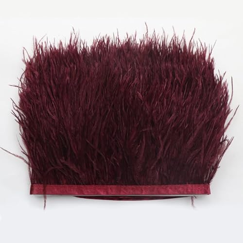 Straußenfedern Federn Fringe Trim, 1m 8-10cm Natürlichen Feder Fransen Quaste Fransenborte Fransenband für DIY Kleid Nähen Handwerk Kostüme Dekoration Halloween Federband Bastelzubehör -Weinrot Straußenfedern Federn Fringe Trim, 1m 8-10cm Natürlichen Feder Fransen Quaste Fransenborte Fransenband für DIY Kleid Nähen Handwerk Kostüme Dekoration Halloween Federband Bastelzubehör -Weinrot von SYSUII