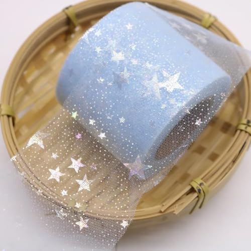 Weihnachten Geschenkband,25m x 60mm Sterne Regenboge Deko Schimmer Sheer Schleifenband Stoff Band Zierband Hochzeit Geburtstag Weihnachten Geschenkverpackung Party Dekoration -Hellblau Weihnachten Geschenkband,25m x 60mm Sterne Regenboge Deko Schimmer Sheer Schleifenband Stoff Band Zierband Hochzeit Geburtstag Weihnachten Geschenkverpackung Party Dekoration -Hellblau von SYSUII