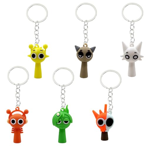 SYSYSYYASNL 6 pcs Schlüsselanhänger,Keychain, Anime Figuren Spiel Schlüsselanhänger, Schultasche Dekor,Geschenk für Jungen und Mädchen von SYSYSYYASNL