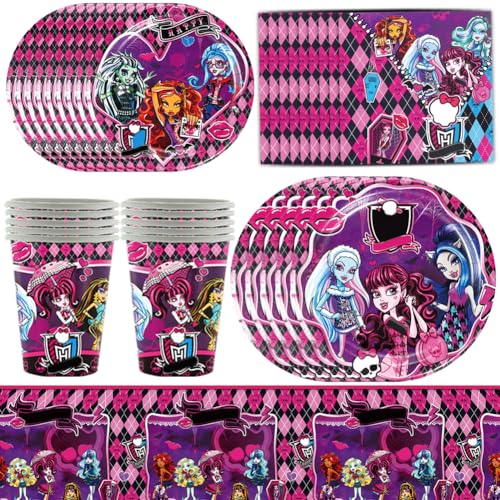 SYTTNUM 51pcs Monster Partygeschirr Set, Monster Geburtstag Partygeschirr, Essteller, Servietten, Papierbecher, Tischdecke,Geburtstagsparty Deko Set - 10 Guests SYTTNUM 51pcs Monster Partygeschirr Set, Monster Geburtstag Partygeschirr, Essteller, Servietten, Papierbecher, Tischdecke,Geburtstagsparty Deko Set - 10 Guests von SYTTNUM