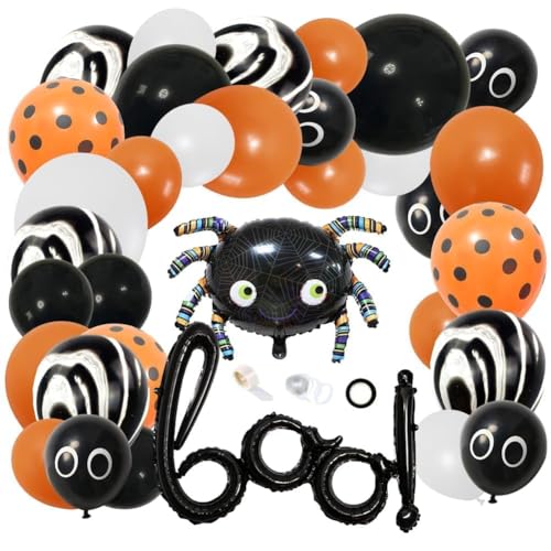 SYTTNUM Halloween Luftballon Girlande,Halloween Luftballon Girlande Orange Schwarz Weiß,Halloween Deko Luftballons,Halloween Thema Party Dekoration SYTTNUM Halloween Luftballon Girlande,Halloween Luftballon Girlande Orange Schwarz Weiß,Halloween Deko Luftballons,Halloween Thema Party Dekoration von SYTTNUM